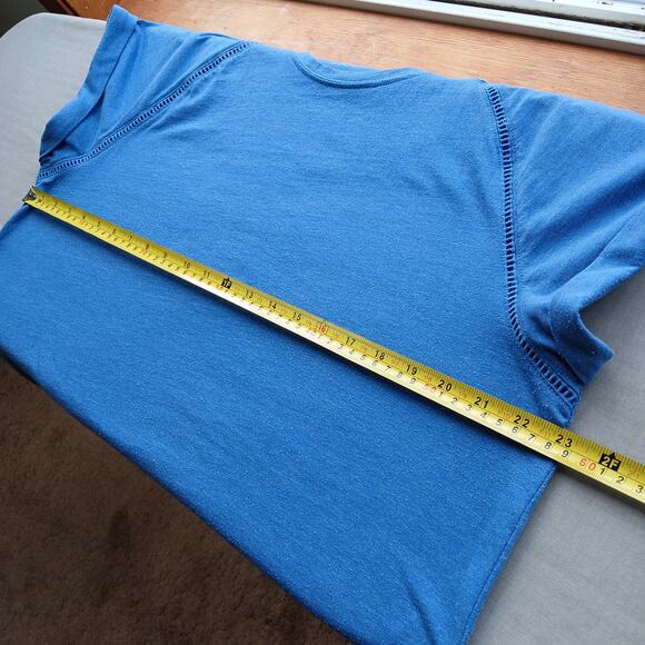 Eddie Bauer Myriad Roll-Sleeve T-shirt XL Lake blue raglan short sleeve tee - Picture 8 of 14